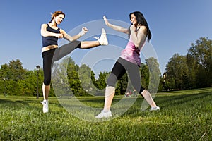 Karate fight between young girls