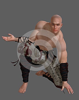 Karate Fighter kneeling