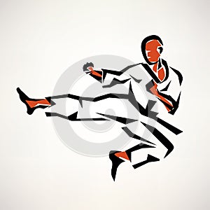 Karate fighter stylized symbol photo