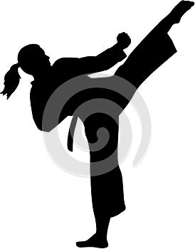Karate fighter woman photo