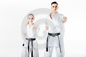 karate fighters standing in pose