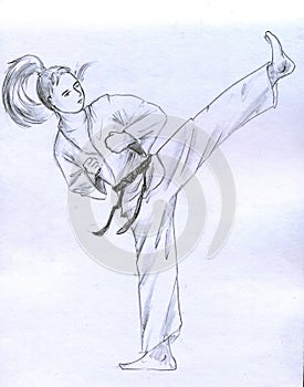 Karate girl photo