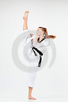 The karate girl with black belt