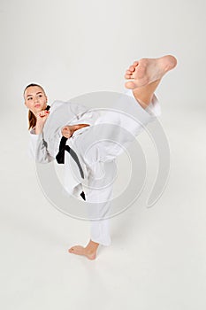 The karate girl with black belt