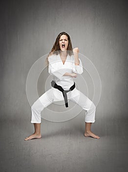 Karate girl ready to fight