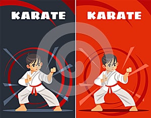 Karate kid. design templates. Kids sports