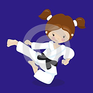 Karate Kid Girt Brown Jump 06 photo