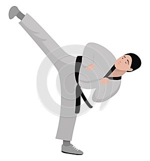 Karate kid, illustration, vector