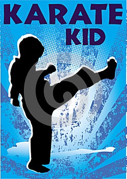 Karate kid poster. Vector. photo
