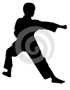 Karate kid stock vector silhouette