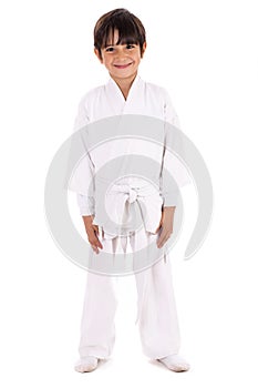 Karate kid in uniform