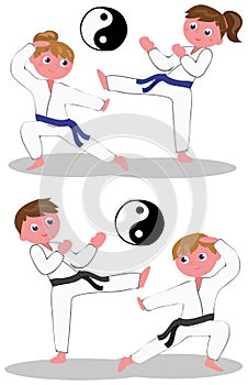 Karate kids vector