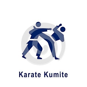 Karate Kumite pictogram, new sport icon