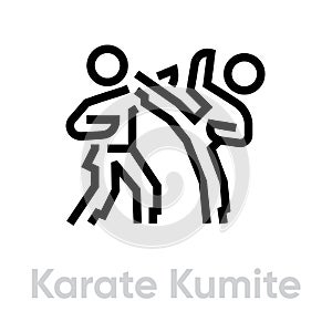 Karate Kumite sport icons