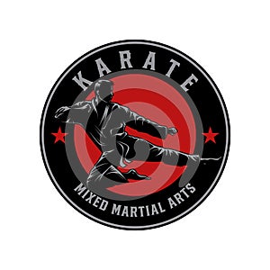 Karate logo design. Karate Martial art Fighter Illustration vector