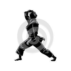 Karate logo design. Karate Martial art Fighter Illustration vector