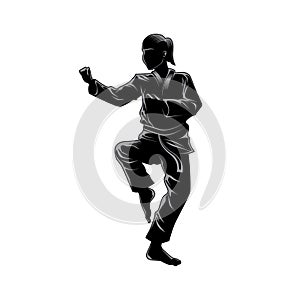 Karate logo design. Karate Martial art Fighter Illustration vector