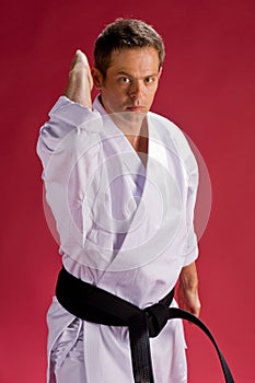 Karate man in black belt
