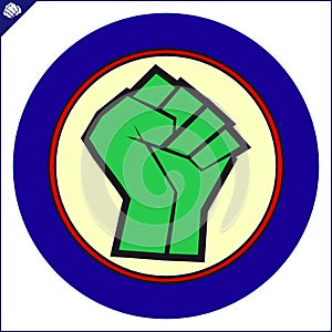 Karate power fist emblem. Martial art colored simbol design. Vector, EPS.