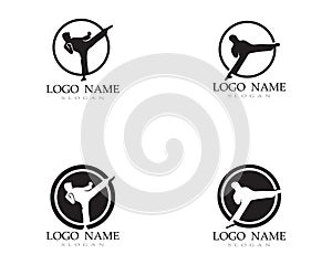 Karate and taekwondo logo fight vector