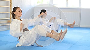 Karateka demonstrated their skills during sparring session, including effective pronating wristlock technique.