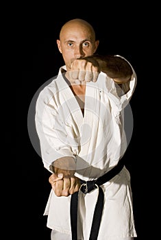 Karateka men fighting photo
