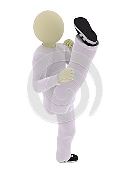 Karatist making highkick