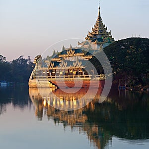 Karaweik Barge in Yangon, Myanmar