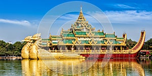 Karaweik royal barge, Kandawgyi Lake, Yangon