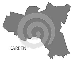 Karben German city map grey illustration silhouette shape