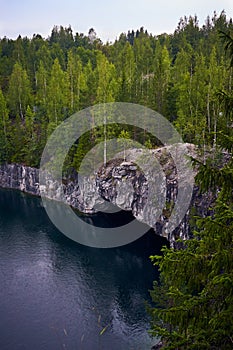 Karelia, Ruskeala, marble quarry, canyon, harsh Northern nature