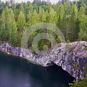 Karelia, Ruskeala, marble quarry, canyon, harsh Northern nature