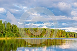 Karelia in Russia. Landscape of Lake Ladoga.