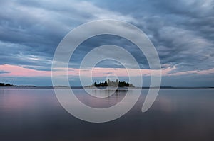 Kareliya island  white sea lake ladoga panorama view evening sunset summer clouds