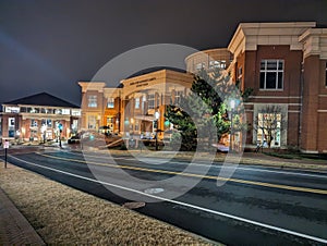 The Popp Martin Student Union at UNC Charlotte at night photo