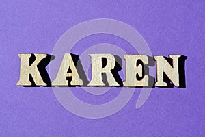 Karen, slang word as banner headline