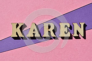 Karen, word as banner headline