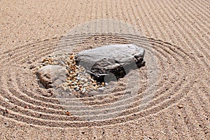 Karesansui (Sea of Sand) Japanese dry rock garden