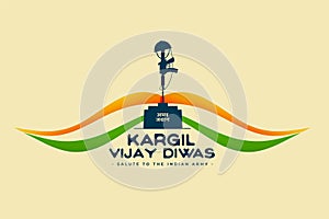 kargil vijay diwas battle background with moustache tricolor design