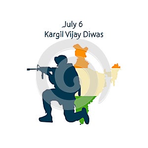 Kargil Vijay Diwas is celebrated every year on 6 July vector