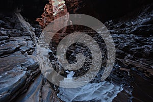 Karijini national park red rock waterflow