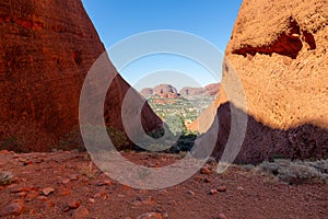 Karingana Lookout, a view at the western part of Kata Tjuta monolits, Yulara, Ayers Rock, Red Center, Australia