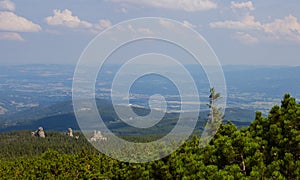 Karkonosze - Polish mountains. Mountains, trails and vegetation in the summer