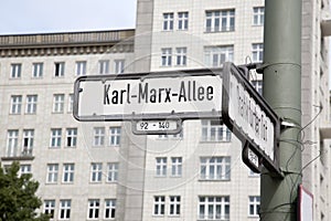Karl Marx Allee Street Sign, Berlin photo