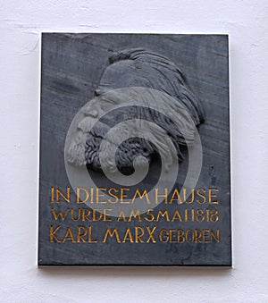 Karl Marx house plaque