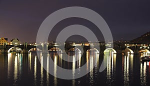 Karlov Bridge Prague in dark