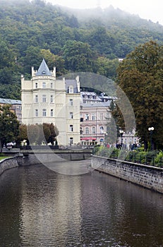 Karlovy Vary Carlsbad, Tepla river. Czech Republic