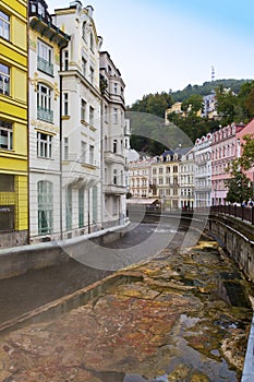 Karlovy Vary Carlsbad, Tepla river. Czech Republic