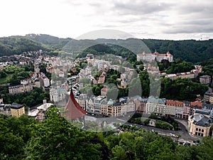 Karlovy Vary Cityscape in Western Bohemia, Czech Republic