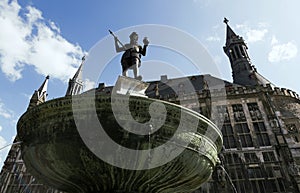 Karlsbrunnen fountain in Aachen/Germany